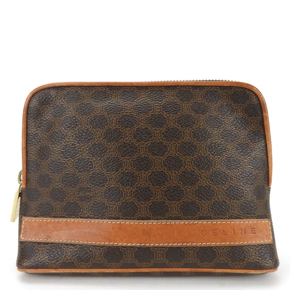 Celine pouch, macadam leather, brown, accessories, women's, CELINE - Picture 11 of 11